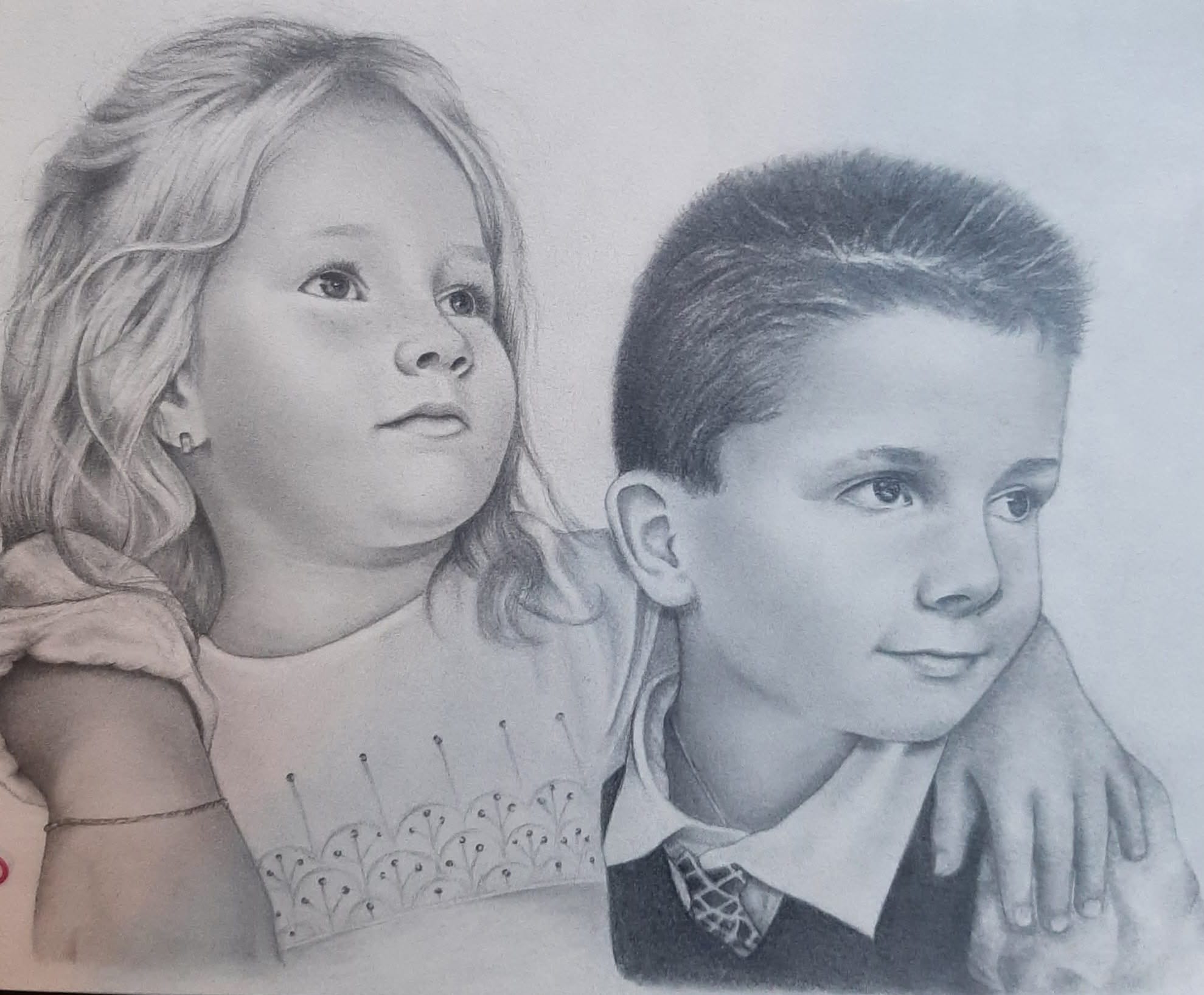 Broer en zus portret