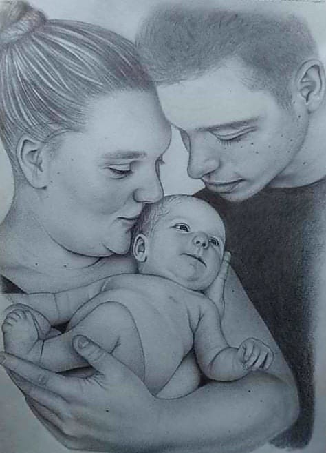 Familieportret met baby